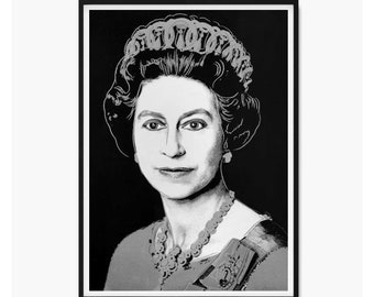 Queen Elizabeth Print, Andy Warhol Queen Elizabeth, Warhol Queen Elizabeth Art, Queen Elizabeth Poster, Queen Elizabeth Wall Art, Warhol
