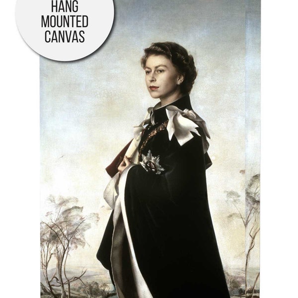 Pietro Annigoni Queen Elizabeth Canvas, Queen and Pietro Annigoni Portrait Print, Affiche de la reine Elizabeth, Art mural de la reine Elizabeth