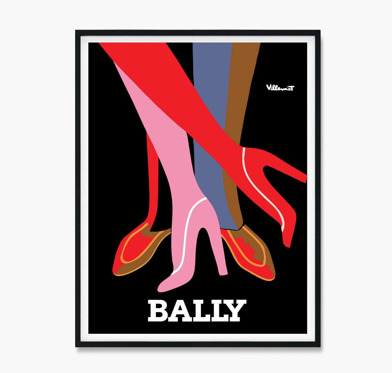 Bally Shoes Poster Bally Shoes Print Bernard Villemot Art - Etsy