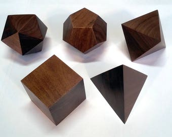 Platonic Solids in Polished Hardwood