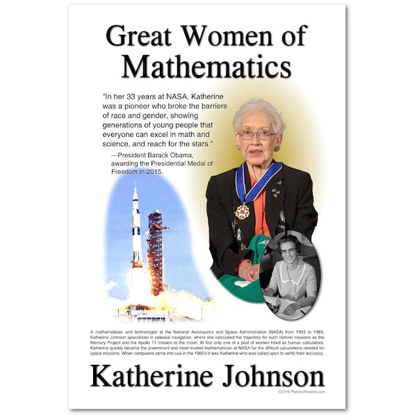 Great Women of Mathematics Classroom Poster: Katherine Johnson