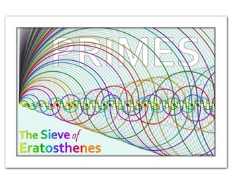 素数：エラトステネスのふるい教室用数学ポスター（中学校、高校、大学向け、13x19インチ）