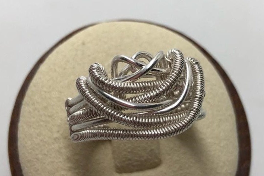 Wire Wrapping Ring With Thick Band. Sterling Silver or Argentium Wire ...
