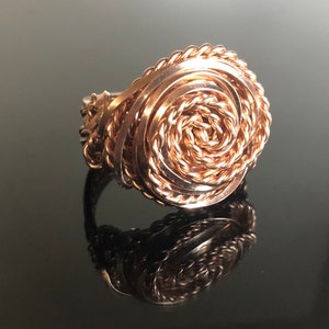 Wire wrapped ring. Rose gold filled 14/20 wire ring. Wrapped swirl ring. Coiled wire ring. Boho, handmade ring.