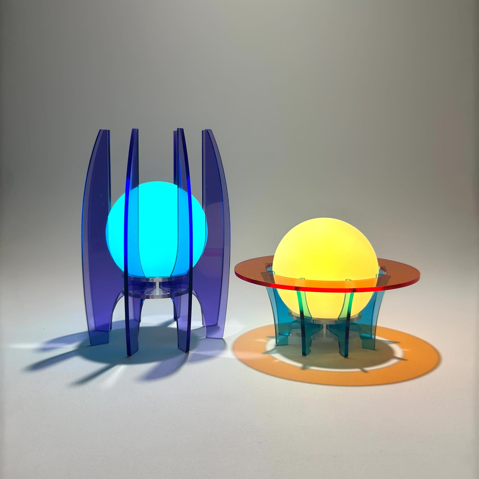 Set of 2 Space Age LED Orb Lamps: Retro Futuristic Mood Night Light - Etsy