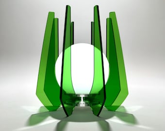 Green Acrylic LED Orb Lamp: Mid-Century Modern Retro Night Light