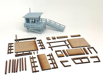 DIY Kit Lifeguard Tower MDF Model - California Beach