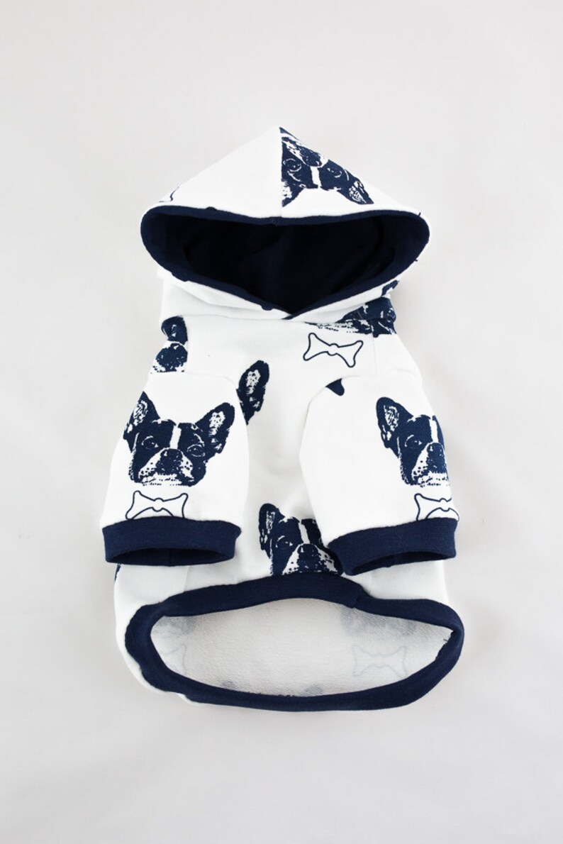 Dog Hoodie clothes for small size dogs dog sweater, Dog clothes, Pet clothing, French bulldog image 3