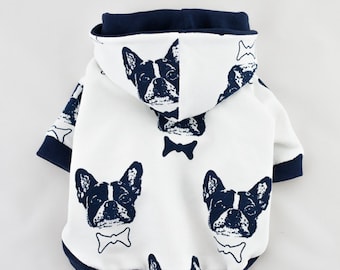 Ready to ship. SIZE S. Handmade Dog Hoodie (clothes for small size dogs) dog sweater, Dog clothes, Pet clothing, French bulldog