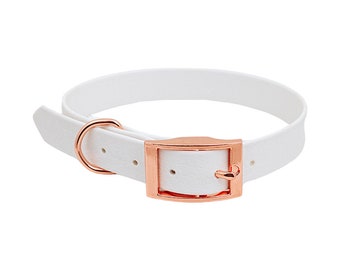 Premium Handmade dog collar. Collection Gold & White