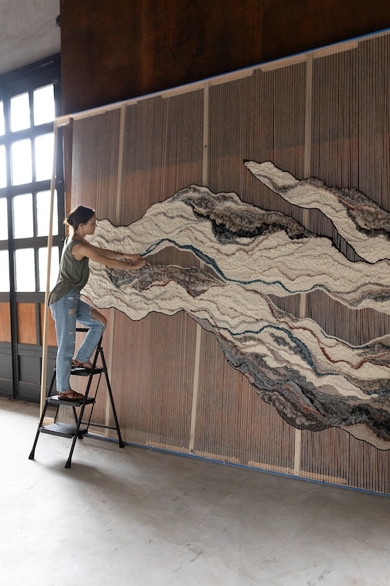 Large Woven Tapestry Fiber Art, Soft Sculpture Wall Hanging - Etsy