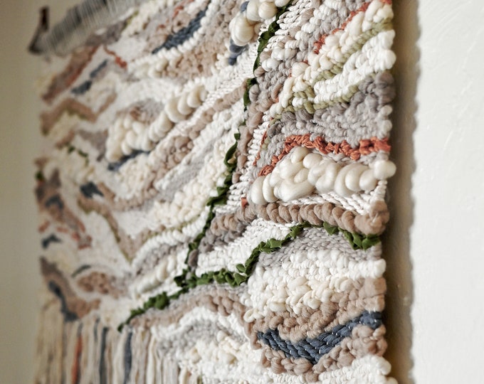 Large Wall Hanging Green Wall Hanging Neutral Wall Hanging Woven Art