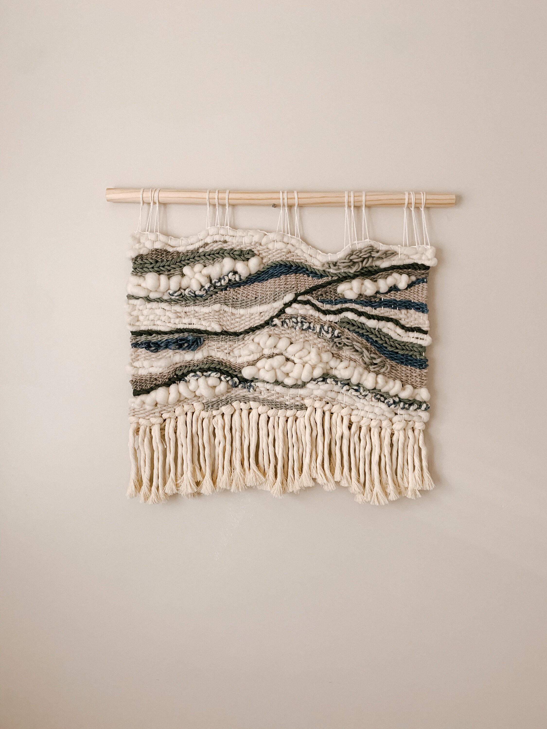 Large wall hanging woven weaving wall hangings blue wall decor Etsy