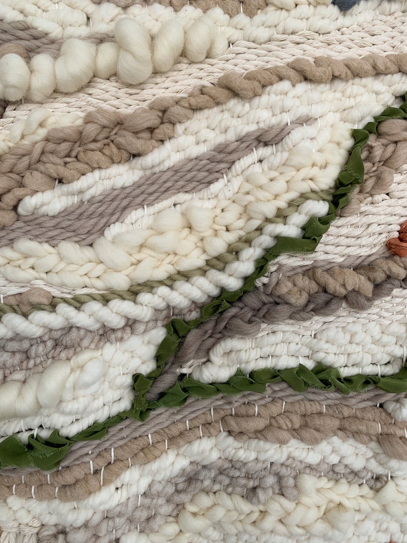 Large Wall Hanging Green Wall Hanging Neutral Wall Hanging Etsy