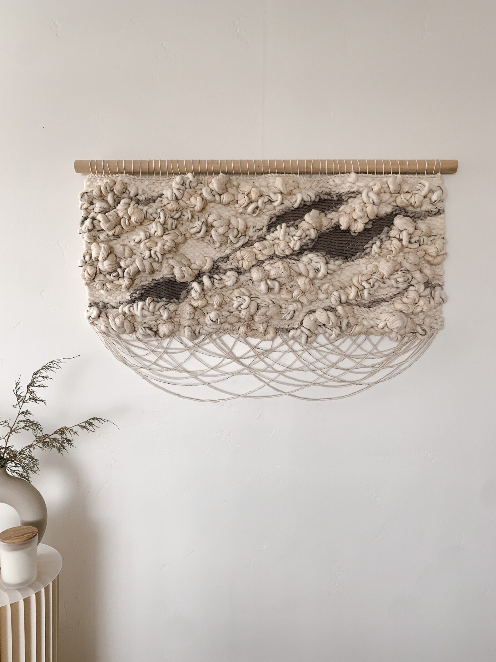 Textured Fiber Wall Art With Fringe - Modern Soft Sculpture - Etsy
