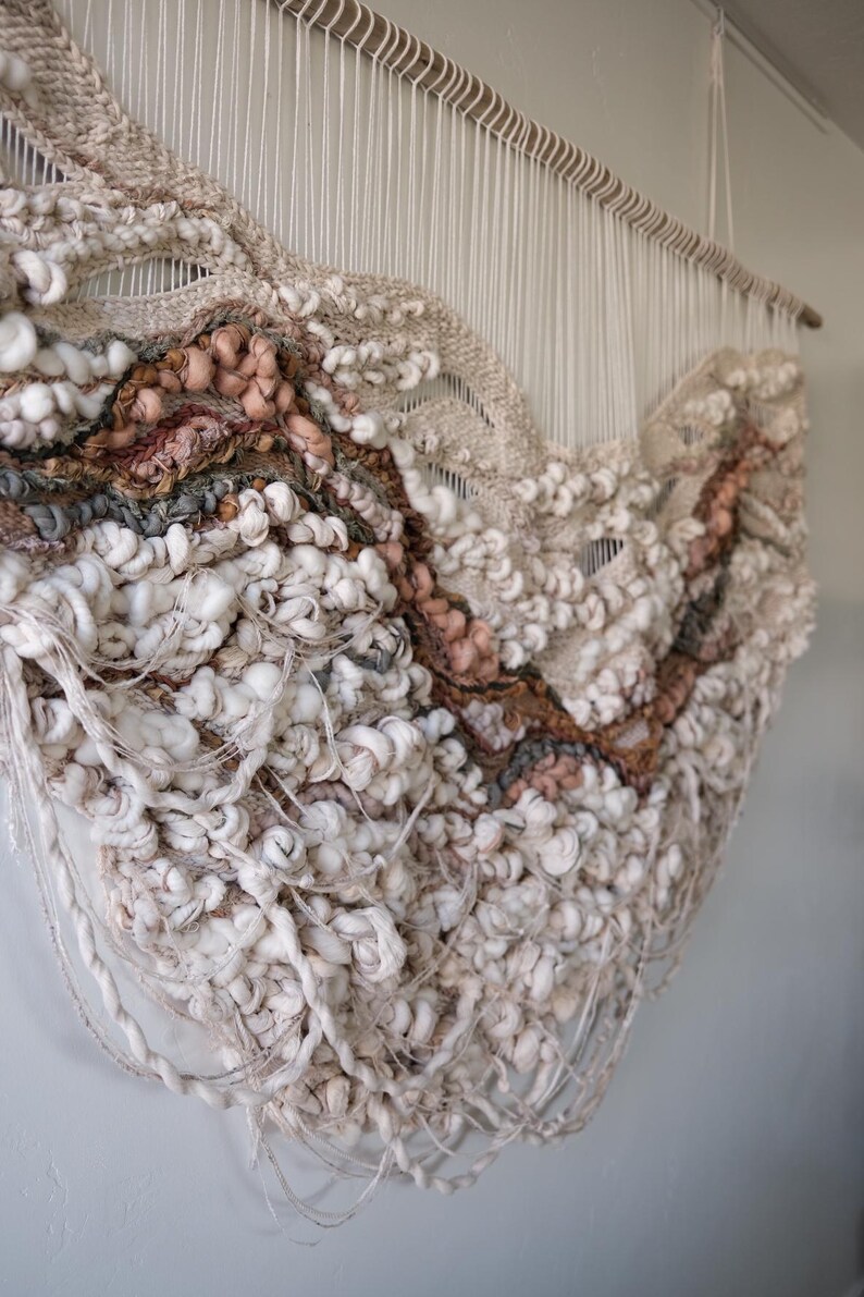 Curated visual reference: Gallery Detail: Textured Fiber Wall Art Large Woven Sculpture Terracotta Knots