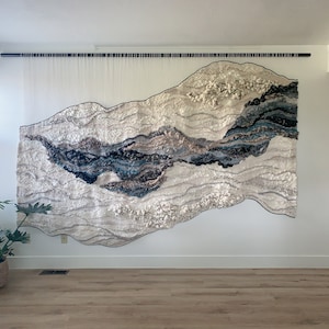 large scale fiber art woven textile art contemporary art for modern home statement piece woven tapestry wall sculpture art fiber weavings