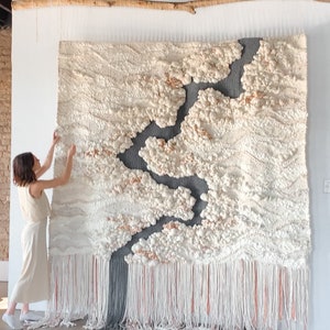 tapestry large scale woven wall hanging custom fiber art custom installation art textured wall art woven tapestry custom large macrame image 8