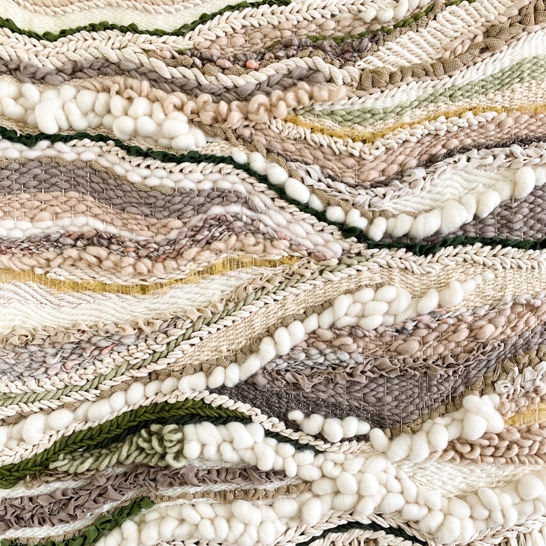 Large Wall Hanging Green Woven Wall Tapestry Boho Wall Decor Etsy