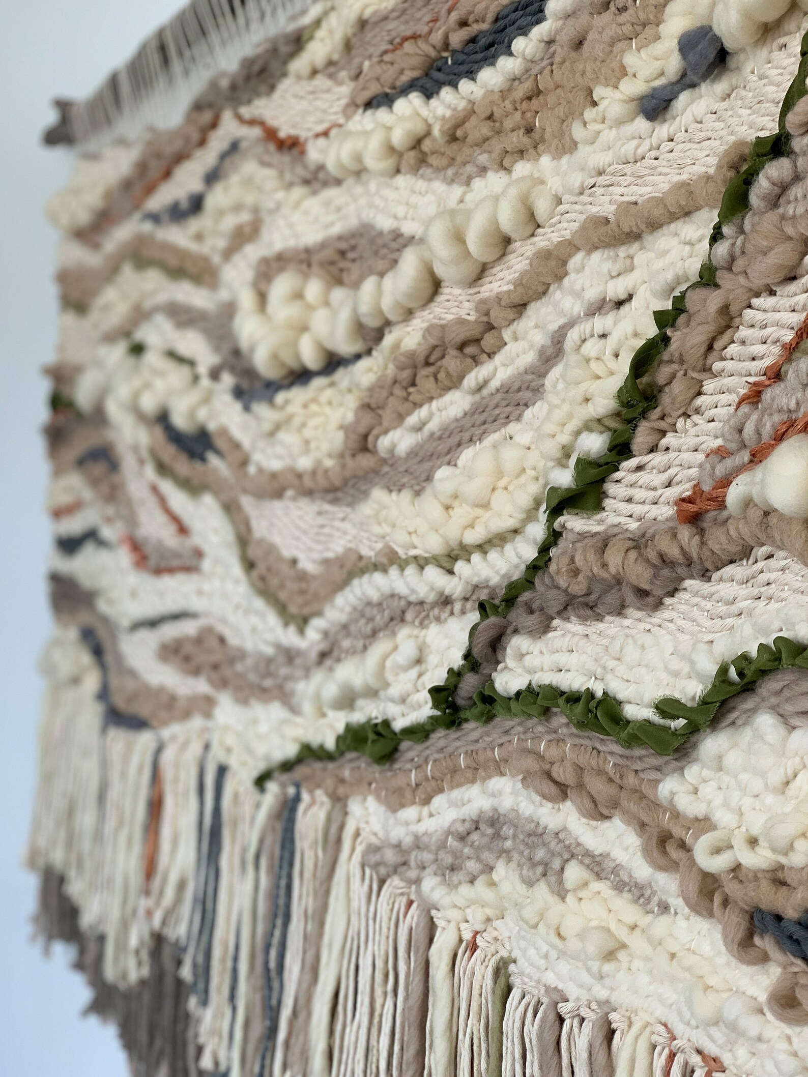 Large Wall Hanging Green Wall Hanging Neutral Wall Hanging Etsy