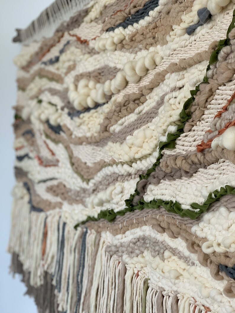 Large Wall Hanging Green Wall Hanging Neutral Wall Hanging Etsy