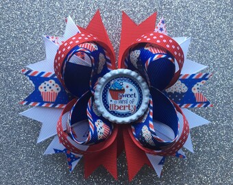 4th of July Cupcakes Hair Bow
