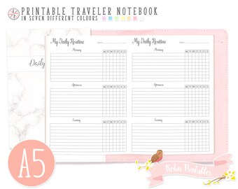 a5 fitness tracker traveler notebook refill printable tn pdf etsy