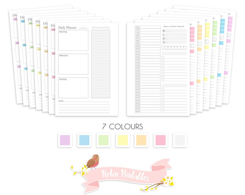 Pocket Daily Planner Printable Binder Inserts. Fits Planners Etsy