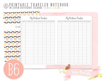 A5 Workout Tracker Traveler Notebook Refill. Printable TN PDF | Etsy