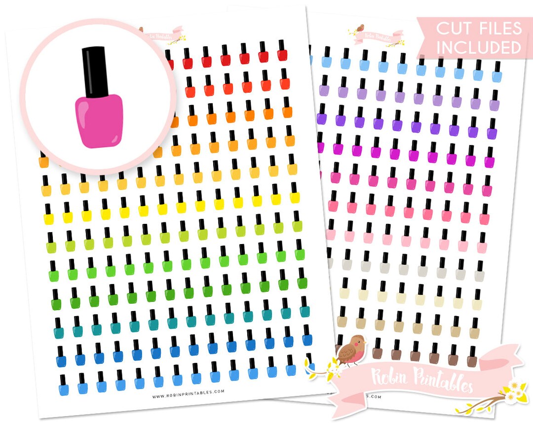 Nail Polish Printable Planner Stickers Erin Condren Etsy