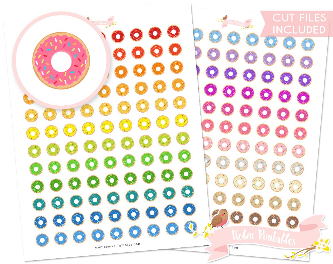 donut printable planner stickers erin condren treats food etsy ireland
