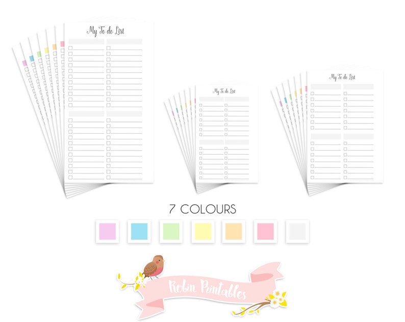 checkbox blank to do list printable planner insert personal etsy
