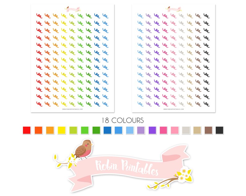 birthday confetti printable planner stickers with silhouette etsy