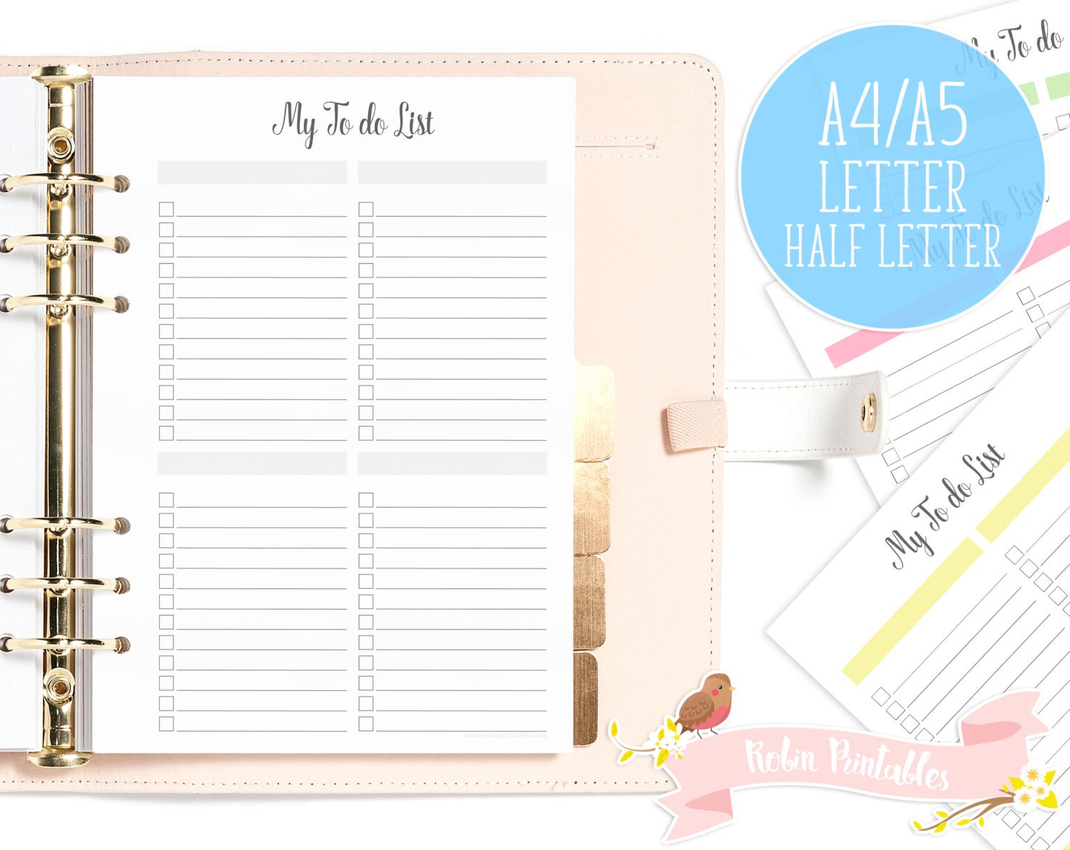 checkbox blank to do list printable planner insert a4 etsy