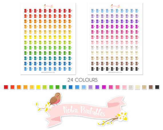 kawaii printable planner stickers erin condren kawaii cat etsy
