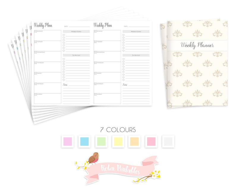 A5 Weekly Planner Traveler Notebook Refill. Printable TN PDF - Etsy