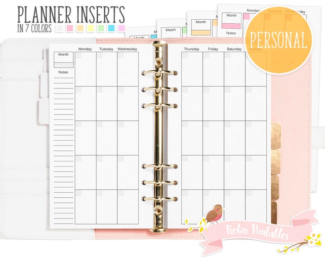 personal monthly organizer printable