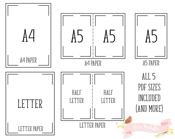Letter A5 Half Size Printable Grocery List Flax and Sunflower