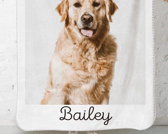 Personalized Dog Photo Blanket -Pet Dog Mom Gift Custom Photo Picture Blanket Pet Name Memorial Dog Loss Cat Gift Custom Pet Furbaby