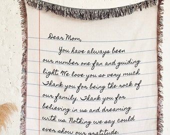 LETTER BLANKET Gift Love Custom Woven Blanket Personalized Gift for Mom Cotton Anniversary Girlfriend Boyfriend Wife Birthday Gift