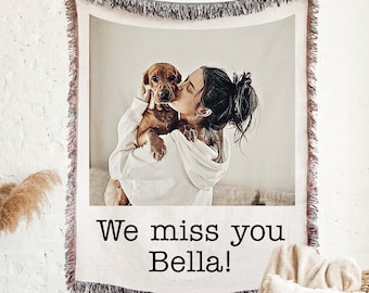 SALE!*** Personalized Dog Photo Blanket -Custom Photo Picture Blanket Pet Mothers Day Gift Pet Name Memorial Dog Loss Cat Custom Furbaby