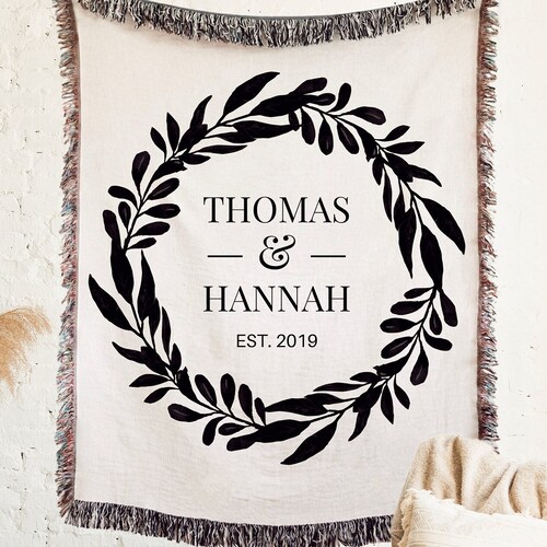 ANNIVERSARY GIFT BLANKET Couples Initials Blanket Personalized Etsy