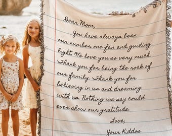 LETTER BLANKET Personalized Gift Love Birthday Gift For Mom Dad Grandma Woven Cotton Anniversary Gift Girlfriend Boyfriend Husband Wife