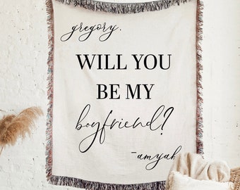 Will you be my BOYFRIEND Will you be my GIRLFRIEND Gift for Boyfriend Cotton Anniversary Gift for Girlfriend Valentines Day Gift Proposal