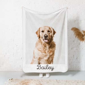 Personalized Dog Photo Blanket -Pet Mothers Day Gift Custom Photo Picture Blanket Pet Name Memorial Dog Loss Cat Gift Custom Pet Furbaby