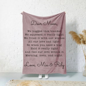 Dear Mom Personalized Blanket Mother’s Day Gift Birthday Gift For Mom Grandma Blanket Boy Mom Gift For Wife Birthday Gift For Her Girlfriend