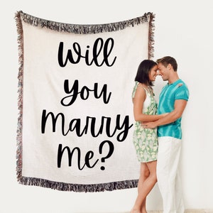 WILL YOU Marry Me? Backdrop Wedding Proposal Idea Decor Engagement Photo Shoot Wedding Marriage Woven Blanket Tapestry Boho Trendy Cotton