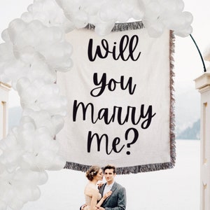 WILL YOU Marry Me? Backdrop Wedding Proposal Idea Reception Decor Engagement Photo Shoot Wedding Marriage Woven Blanket Tapestry Valentines