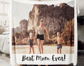 Personalized Photo Blanket -Custom Photo Blanket Mothers Day Gift Customizable Photo Gifts for him for her Picture Blanket Family Memory