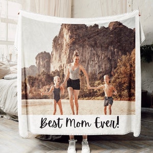 Personalized Photo Blanket -Custom Photo Blanket Mothers Day Gift Customizable Photo Gifts for him for her Picture Blanket Family Memory